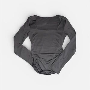 Elegant Gray Long Sleeve Top